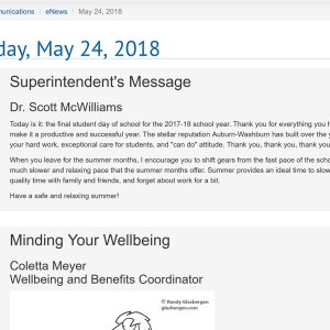 Newsletter on website